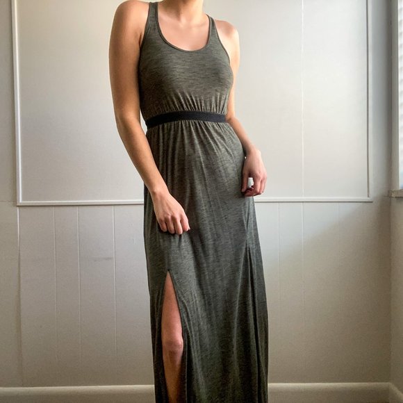 Urban Outfitters Dresses & Skirts - SILENCE & NOISE | Green Double Slit Racer Back Maxi Dress